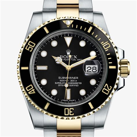 rolex sub mariner acciaio e oro nero anni 90|rolex sottomarino stampato.